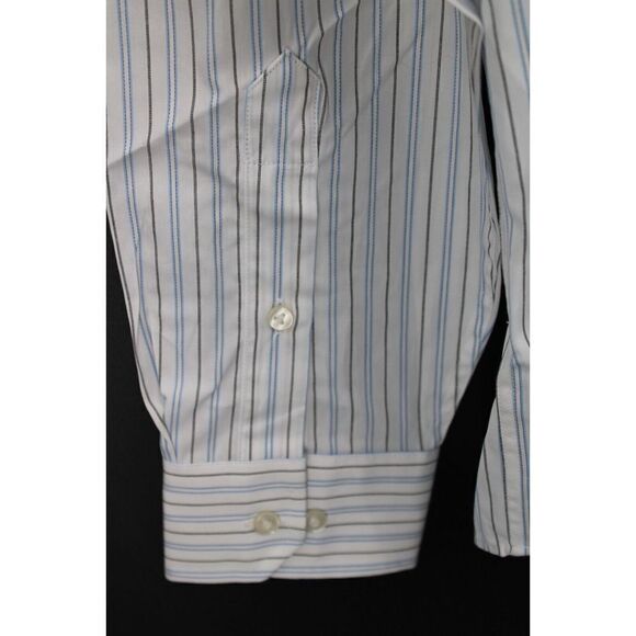 BCBGMAXAZRIA MODERN FIT MENS DRESS SHIRT M 15.5 34/35 WHITE STRIPES NWT - Picture 5 of 7
